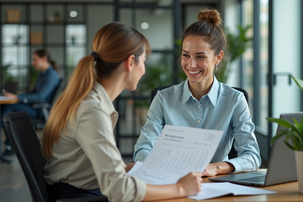 Femme professionnelle en réunion dans un bureau moderne