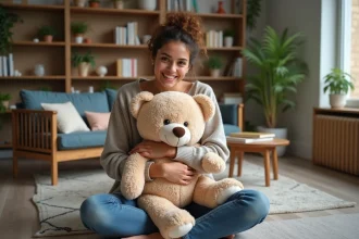 Peluche XXL symbolisant affection et tendresse pour les enfants