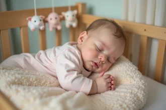 Bébé dormant paisiblement avec une couverture adaptée