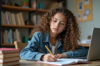 Portrait d'Alice Dupont, jeune auteure prometteuse de littérature jeunesse