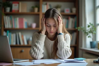 Enfant en classe montrant des signes de trouble de l'attention