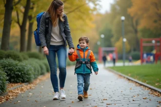 Harnais pour enfants illustrant sécurité et débats éthiques