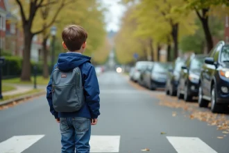 Enfant de 10 ans réfléchissant à sortir seul en toute sécurité