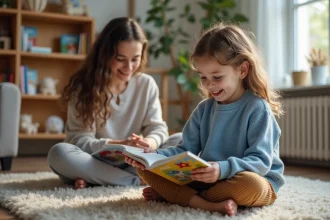 Enfant de deux ans jouant et explorant son environnement éducatif